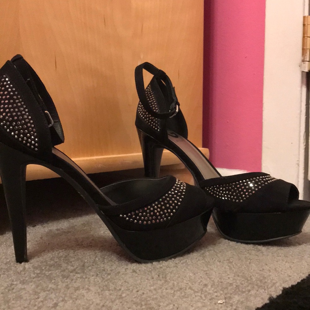 black studded pumps